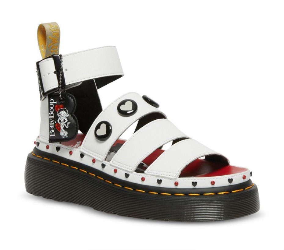 Betty Boop Clarissa Ii τετράγωνο πέδιλο Dr Martens Greece λευκό
