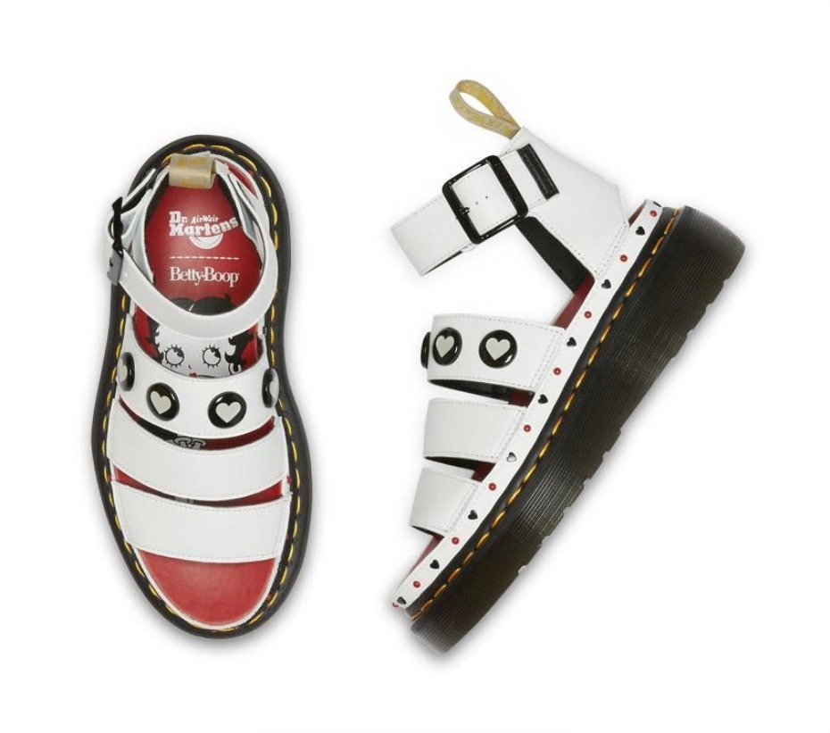 Betty Boop Clarissa Ii τετράγωνο πέδιλο Dr Martens Greece λευκό