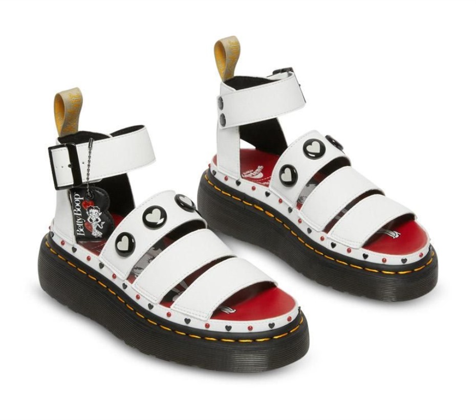 Betty Boop Clarissa Ii τετράγωνο πέδιλο Dr Martens Greece λευκό