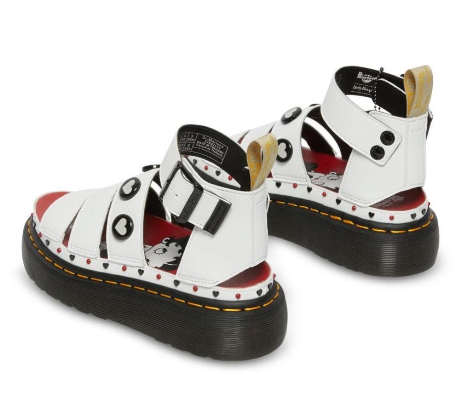 Betty Boop Clarissa Ii τετράγωνο πέδιλο Dr Martens Greece λευκό