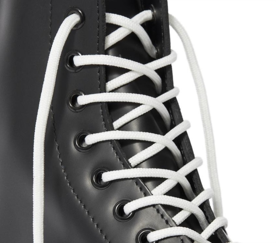 1460 λεία λευκή βελονιά μαύρες μπότες Dr.martens