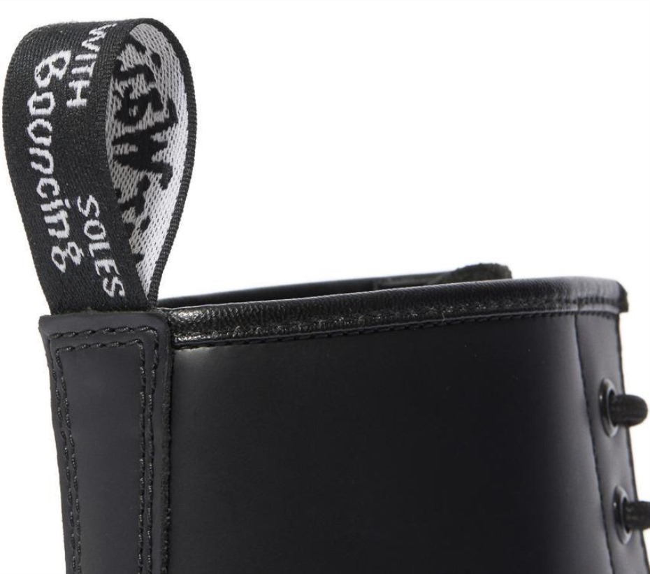 1460 λεία λευκή βελονιά μαύρες μπότες Dr.martens