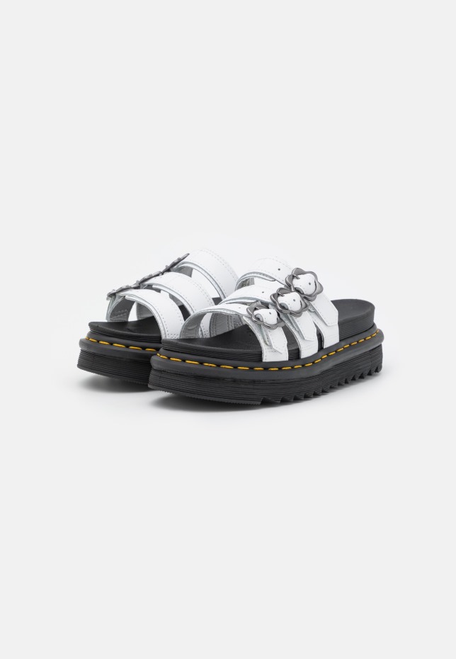 Dr Martens Greece White Hydro Blaire Slide Mules με τακούνι