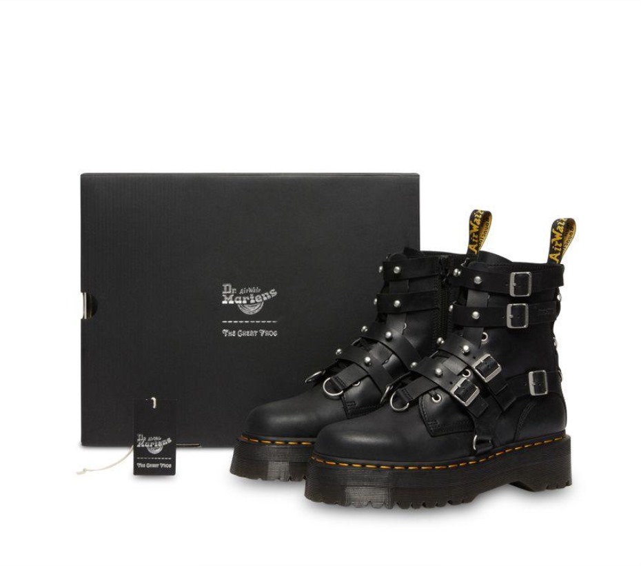 μαύρες λαδώδεις μπότες Jadon Tgf Dr.martens