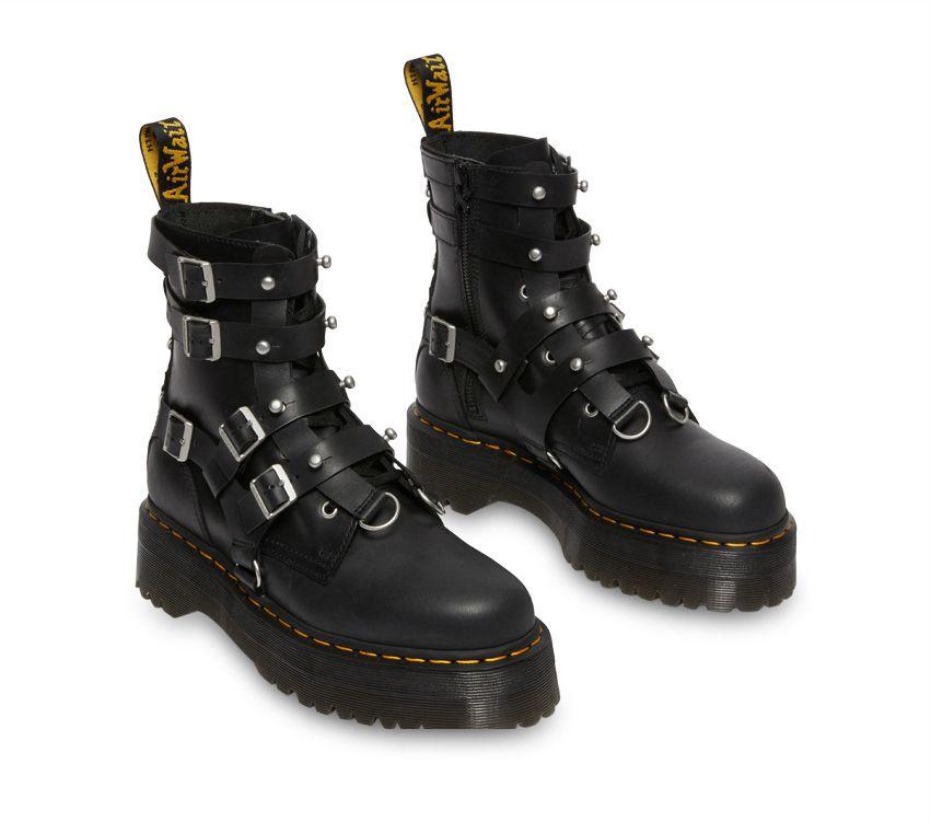 μαύρες λαδώδεις μπότες Jadon Tgf Dr.martens