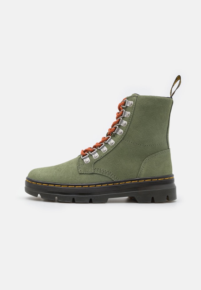 Dr Martens Greece χακί πράσινες χτένες Unisex μποτάκια με κορδόνια