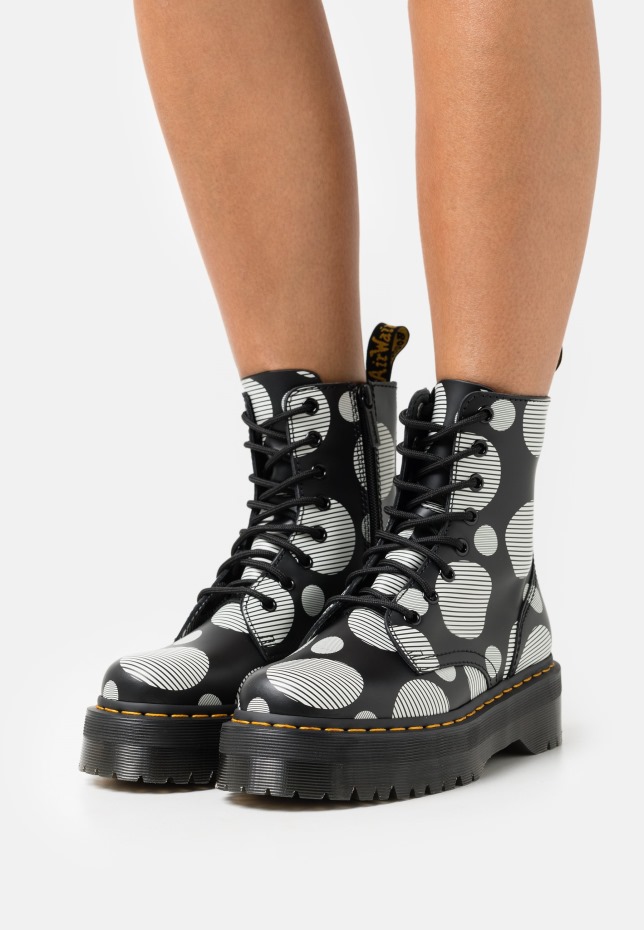 μαύρα/άσπρα μποτάκια Dr Martens Jadon Lace Up Ankle Boots