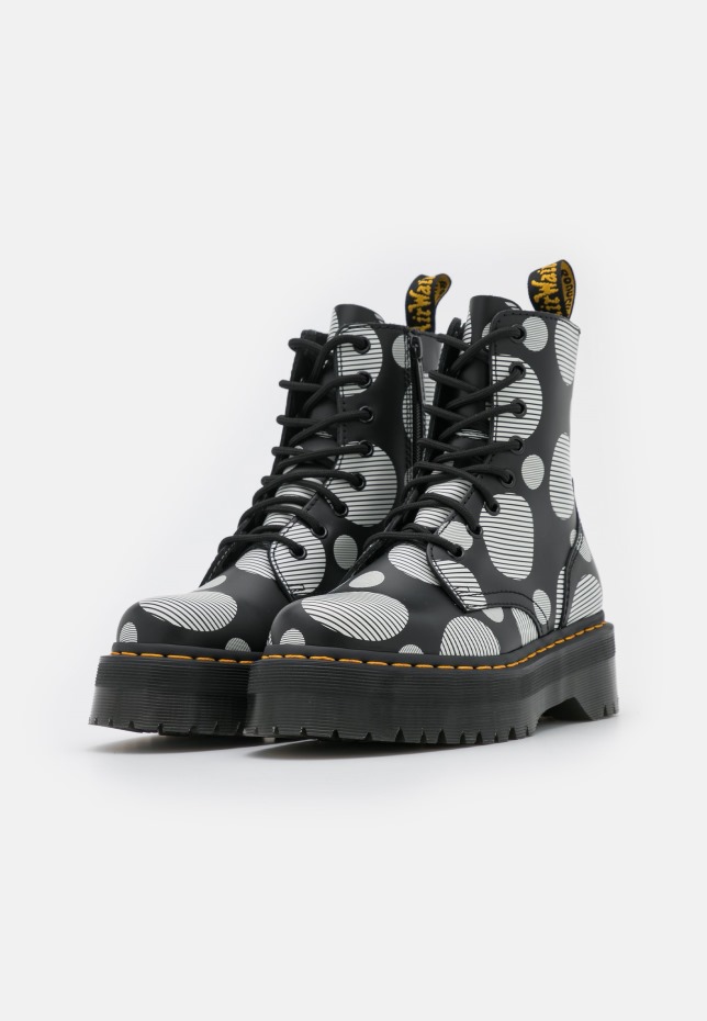 μαύρα/άσπρα μποτάκια Dr Martens Jadon Lace Up Ankle Boots