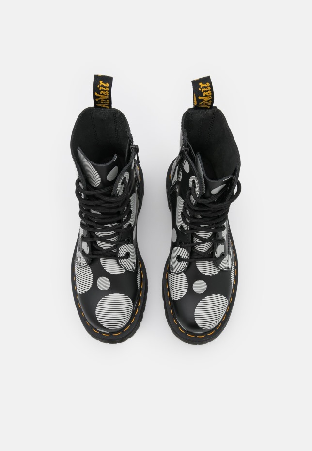 μαύρα/άσπρα μποτάκια Dr Martens Jadon Lace Up Ankle Boots