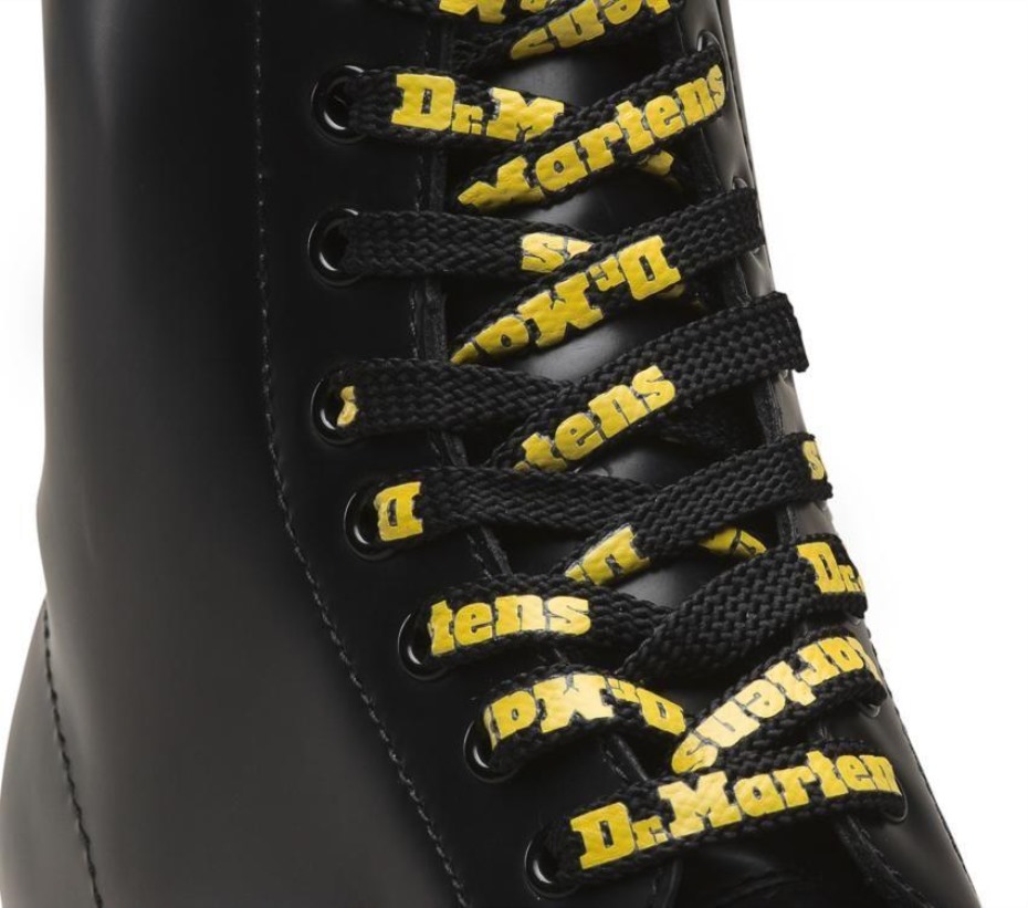 Dr Martens Greece 140cm Logo Flat κορδόνια μαύρο-κίτρινο