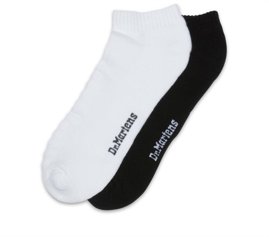 μαύρο/άσπρο βαμβακερό μείγμα κοντό διπλό Doc 2 πακέτο κάλτσες Dr Martens Greece