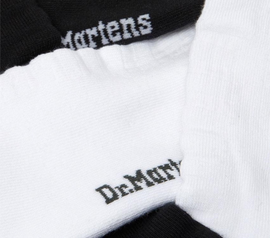 μαύρο/άσπρο βαμβακερό μείγμα κοντό διπλό Doc 2 πακέτο κάλτσες Dr Martens Greece