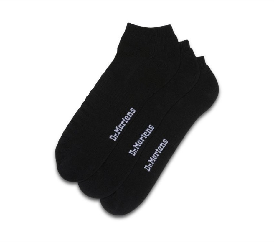 Dr Martens Greece κοντό διπλό Doc 3pk μαύρο βαμβακερό μείγμα