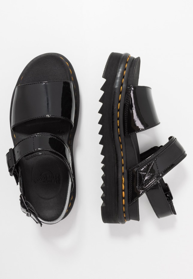Dr Martens Greece μαύρα πέδιλα πλατφόρμα Voss