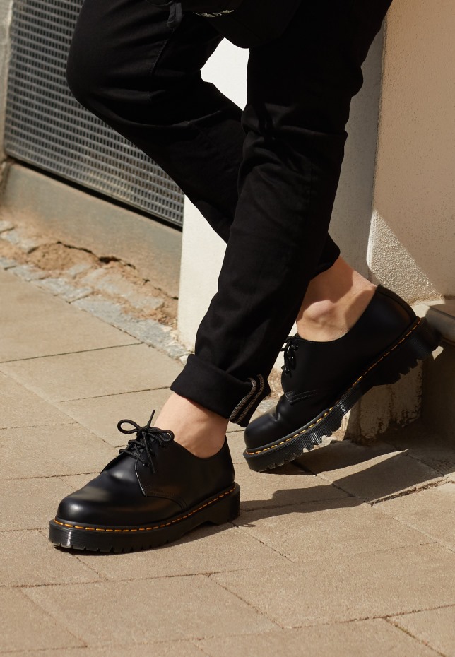 Dr Martens Greece 1461 Bex Unisex Casual Lace Ups μαύρο λείο