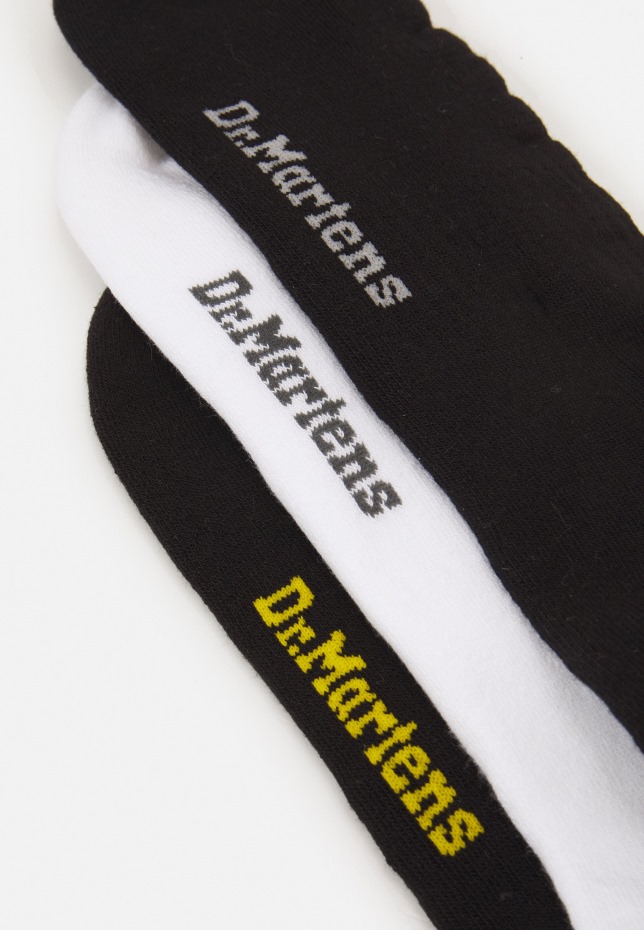 Dr Martens Greece Double Doc 3 συσκευασίες Unisex κάλτσες μαύρες/άσπρες