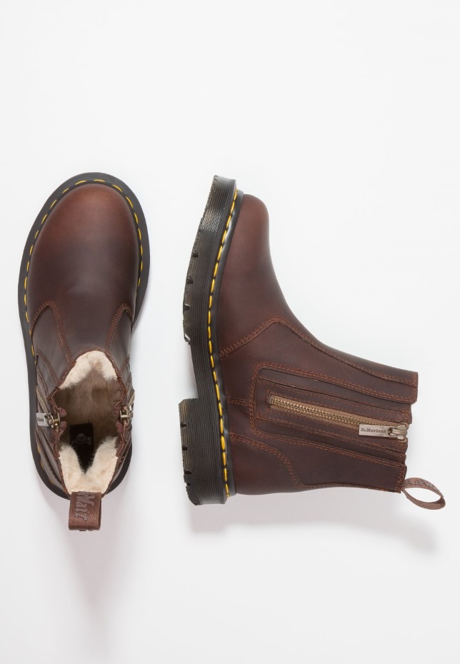 σκούρο καφέ Dr Martens Greece 2976 Alyson Zips Snowplow κλασικά μποτάκια