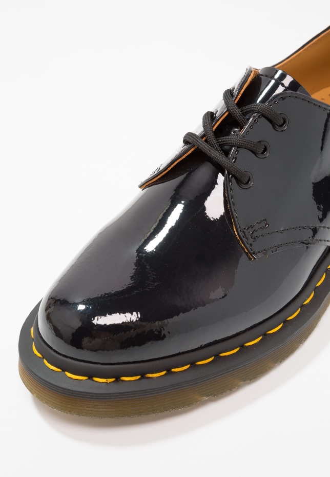 Dr Martens Greece 1461 3 μάτια παπούτσι λουστρίνι λαμπερά κορδόνια μαύρα