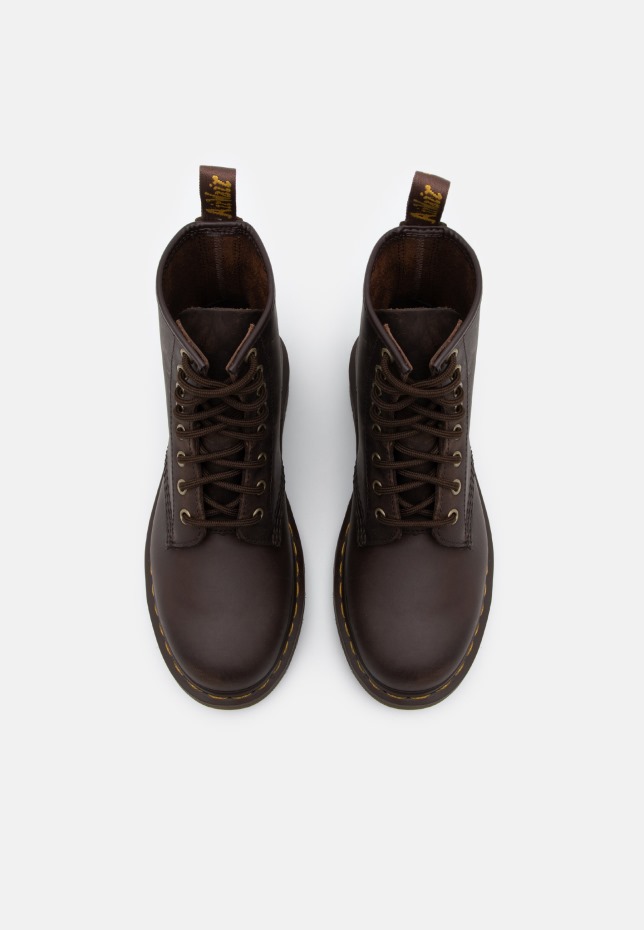 1460 Unisex μποτάκια με κορδόνια Dr Martens Greece σκούρο καφέ τρελό άλογο