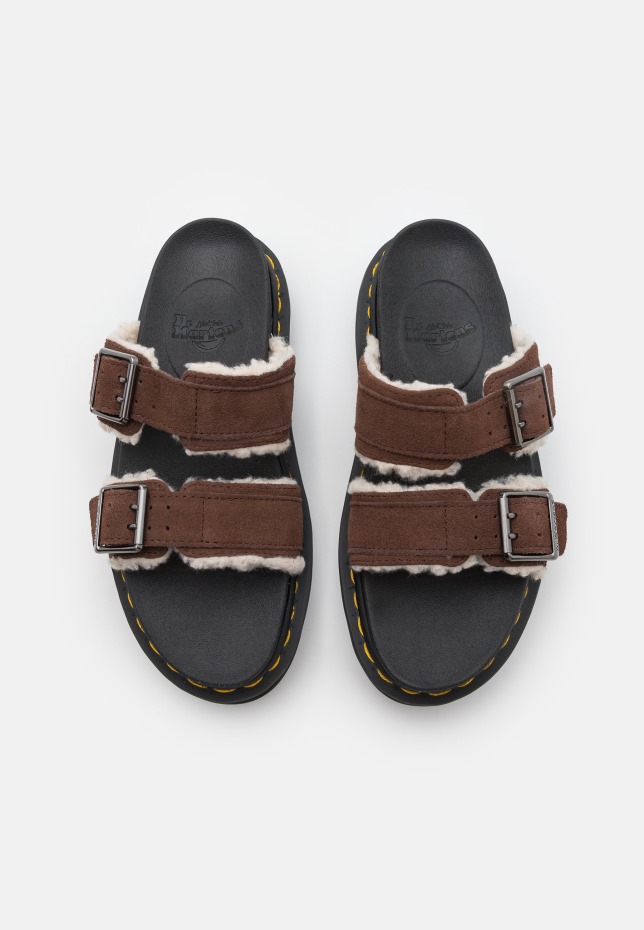 Myles Unisex Mules Dr Martens Greece σκούρο καφέ/κρεμ